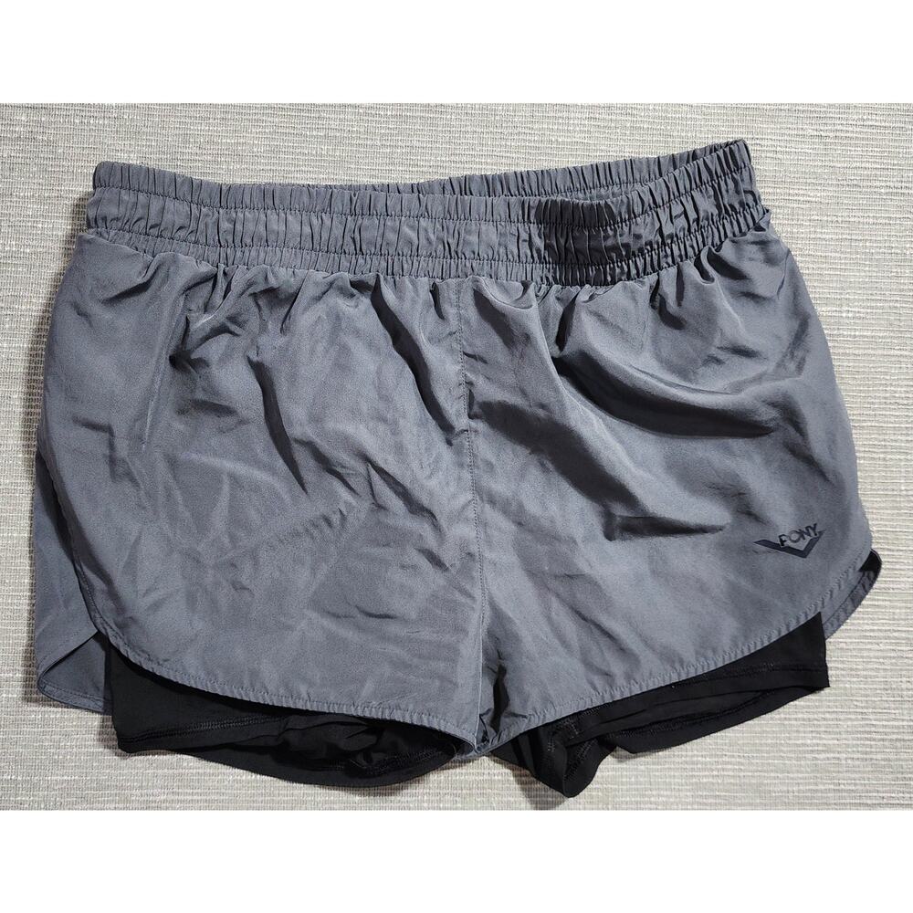 PONY Running Shorts Women’s XL Gray Athletic Lined Gym